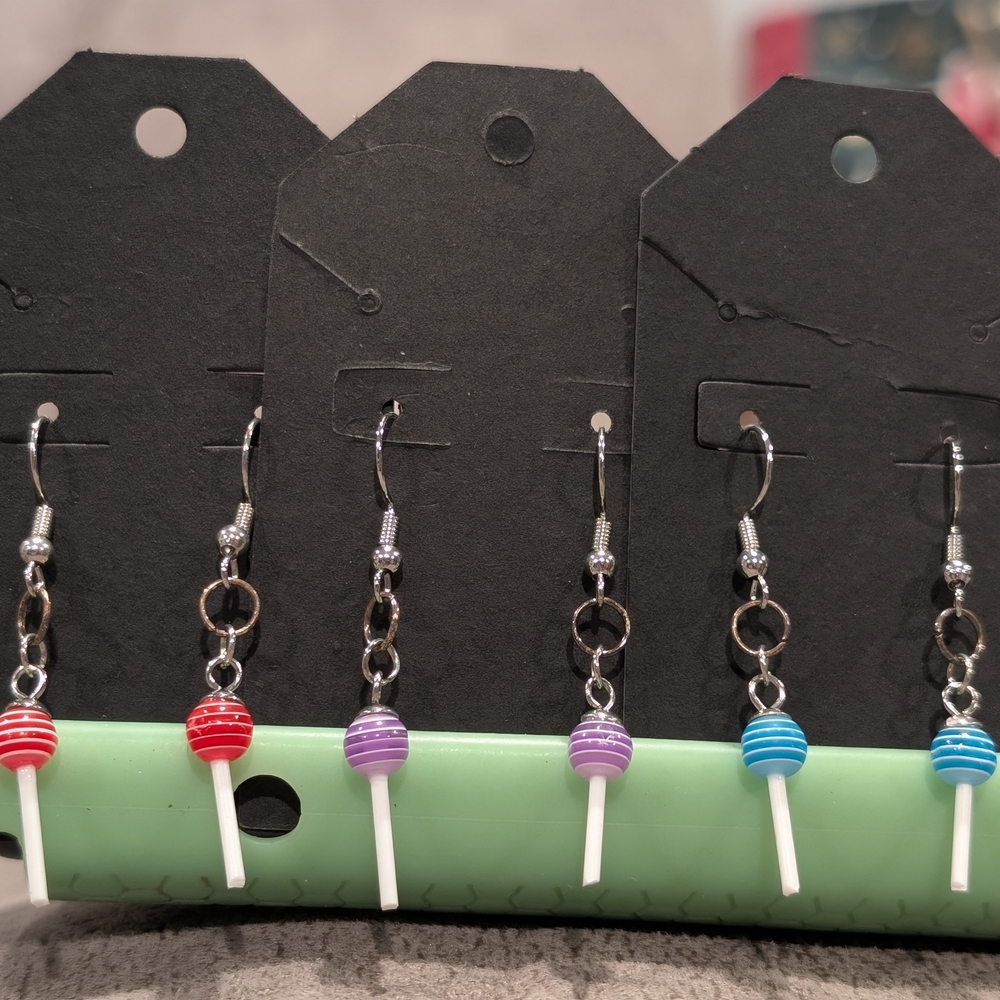 Colorful Lollipop Dangle Earrings Set